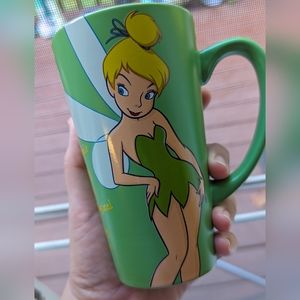 Disney Store Tinkerbell tall green coffee / tea mug